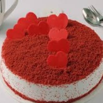 Red velvet Cake with hearts