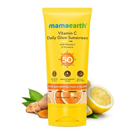 Vitamin C Daily Glow Sunscreen With Vitamin C & Turmeric for Sun Protection & Glow - 50 g