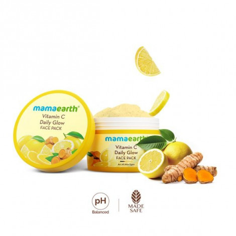 Vitamin C Daily Glow Face Pack with Vitamin C & Turmeric for Illuminating Skin - 200 g