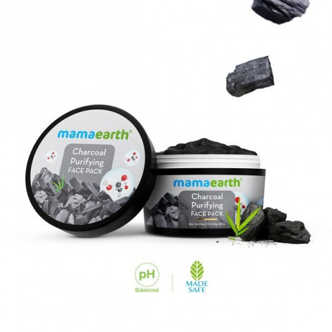 Charcoal Purifying Face Pack with Activated Charcoal & Glycolic Acid for Skin Detoxification - 200g