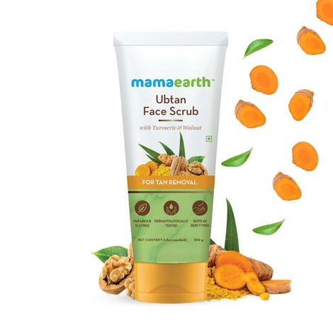 Ubtan Face Scrub with Turmeric and Walnut for Tan Removal - 100g