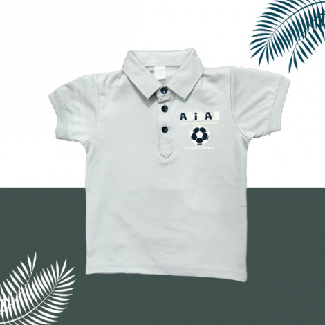 Boy collar T shirt Grey