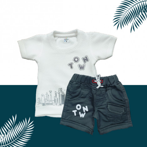 White T shirt With Grey Hot Pant