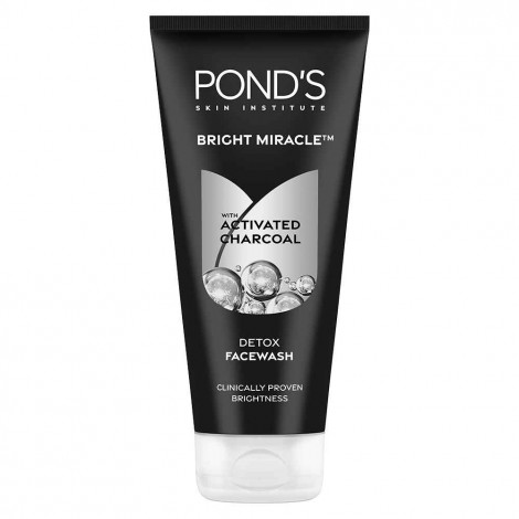 Ponds Bright Miracle Detox Facewash with 10X Power of Charcoal,