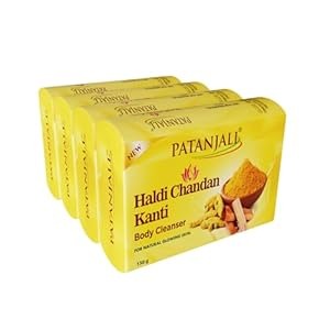 Patanjali Haldi Chandan Kanti Body Cleanser Soap for Men and Women(150g, Pack of 4)