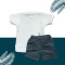 White T shirt With Grey Hot Pant