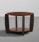 Stack -Round Coffee Table / Center Table with Storage (Provincial Teak & Mahogany Finish)