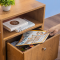 Pal - Engineered Wood Bedside Table (1 Shelf & 1 Drawer, Volga Walnut )