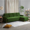 Sofa Yolo - 3 Seater RHS L Shape Sofa Set (Fabric, Avocado Green)
